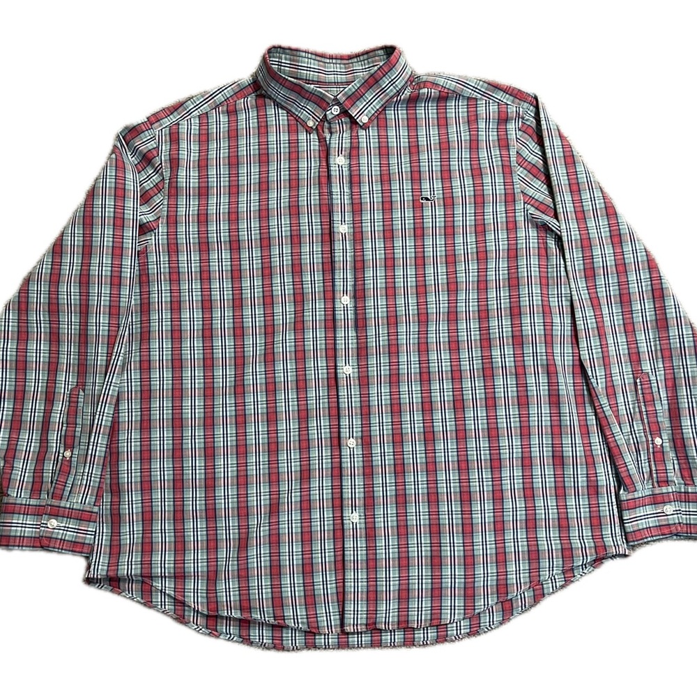 Vineyard Vines By Shep & Ian Whale Shirt Mens Size 2XL Plaid Button Down L/S
